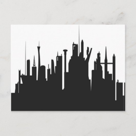 Carte Postale Skyline urbain futuriste (Devant)