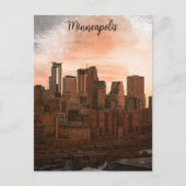 Carte Postale Skyline vintage Minneapolis Minnesota (Devant)