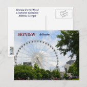 Carte Postale Skyview Ferris Wheel Atlanta, Géorgie (Devant / Derrière)