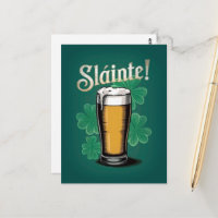 Slàinte ! Saint Patrick's Day Pint of Beer on Gree