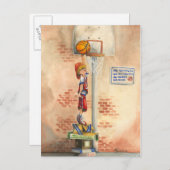 Carte Postale Slam Dunk sur le plateau de basket par Jay Throckm (Devant / Derrière)