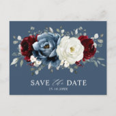 Carte Postale Slate Blue Bourgogne Blanc Ivoire Boho Save the Da (Devant)