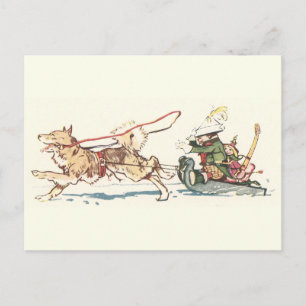 Carte Postale Sled Dog Pulling Sleigh