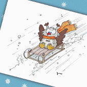 Carte postale SLEDDING OWL de Nicole Janes