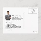 Carte Postale Sleek black Just Vendu texte en gras annonce immob (Dos)