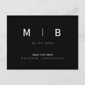 Carte Postale Sleek Monogram Modern Font Wedding Enregistrer la (Devant)