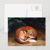 Carte postale Sleepy Red Fox Animal Art (Devant / Derrière)