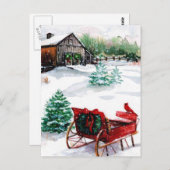 Carte Postale Sleigh et Red Robin (Devant / Derrière)