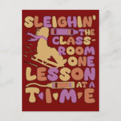 Carte Postale Sleigh Rides Meilleurs cadeaux d'enseignant pour N (Devant)