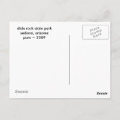 Carte Postale Slide Rock State Park (Dos)