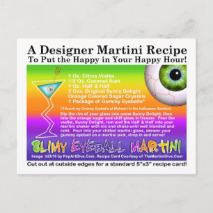 Carte Postale Slimy Eyeball Halloween Martini Rece