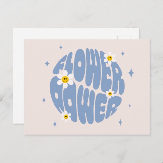 Carte Postale Slogan d'alimentation des fleurs (Devant / Derrière)