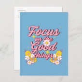 Carte Postale Slogan de l'âme de la nature | Se concentrer sur l (Devant / Derrière)