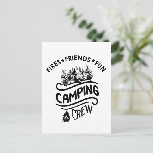 Carte Postale Slogan drôle d'équipe de camping amis campeurs (Debout devant)