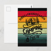 Carte Postale Slogan drôle pour une équipe de camping amis campe (Devant / Derrière)