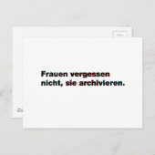 Carte Postale Slogan sur les femmes (Devant / Derrière)