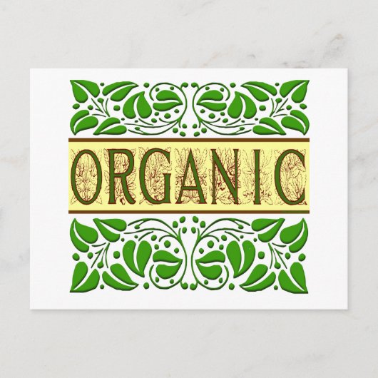 Carte Postale Slogan vert bio (Devant)