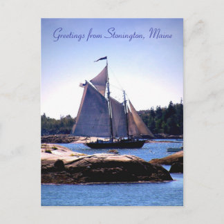Carte Postale Sloop dans le port de Stonington