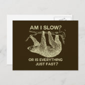 Carte Postale Sloth à I Slow ? (Devant / Derrière)