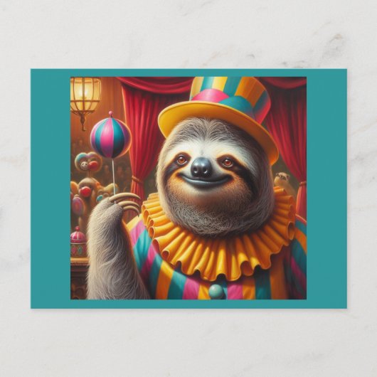 Carte Postale Sloth Clown (Devant)