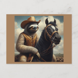 Carte Postale Sloth Cowboy