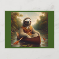 Sloth Dans Un Canoë