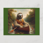 Carte Postale Sloth Dans Un Canoë (Devant)