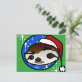 CARTE POSTALE SLOTH DE VACANCES DE NOËL (Debout devant)