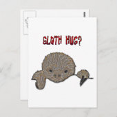 Carte Postale Sloth Hug Baby Sloth (Devant / Derrière)