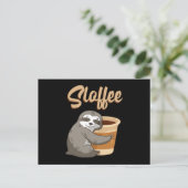 Carte Postale Sloth Lazy Sloths Sloffee Sleeping Funny Idée cade (Debout devant)