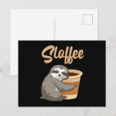 Carte Postale Sloth Lazy Sloths Sloffee Sleeping Funny Idée cade (Devant / Derrière)