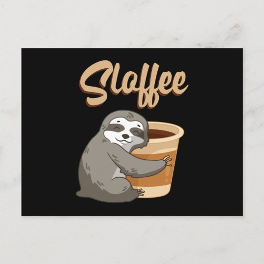 Carte Postale Sloth Lazy Sloths Sloffee Sleeping Funny Idée cade (Devant)