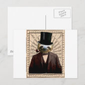 Carte Postale Sloth Man Victorian Steampunk Anthropomorphique (Devant / Derrière)