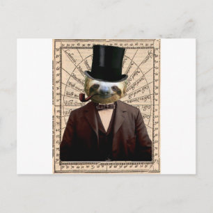 Carte Postale Sloth Man Victorian Steampunk Anthropomorphique