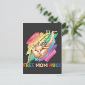 Carte Postale Sloth Mom Hugs Rainbow Cute Child and Mother (Debout devant)