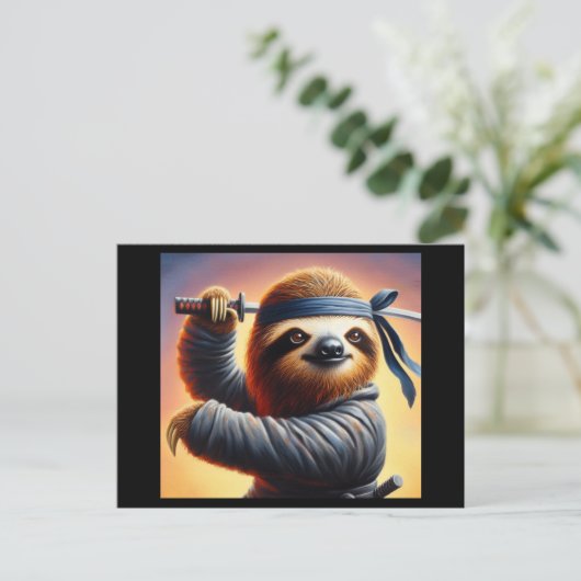 Carte Postale Sloth Ninja (Debout devant)