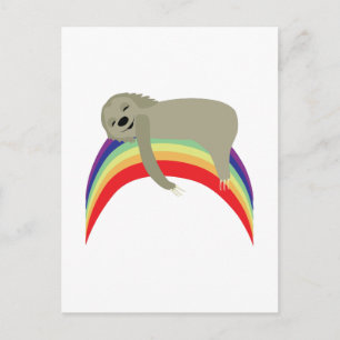 Carte Postale Sloth On Rainbow