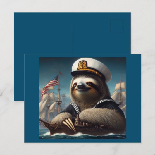 Carte Postale Sloth Sailor (Devant / Derrière)