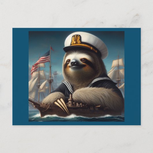 Carte Postale Sloth Sailor (Devant)