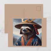 Carte Postale Sloth Samurai (Devant / Derrière)