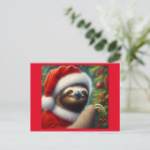 Carte Postale Sloth Santa Claus (Debout devant)