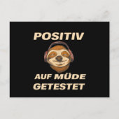 Carte Postale Sloth Testé Positif Pour Fatigué (Devant)