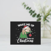 Carte Postale Sloth Wake Me Up (Debout devant)