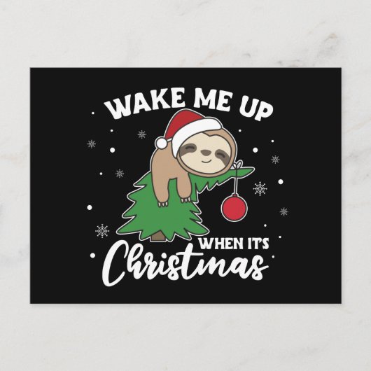 Carte Postale Sloth Wake Me Up (Devant)