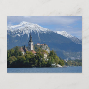 Carte Postale Slovénie, Bled, lac de Bled, île de Bled, Bled