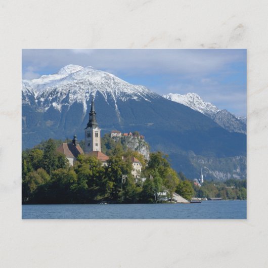 Carte Postale Slovénie, Bled, lac de Bled, île de Bled, Bled (Devant)