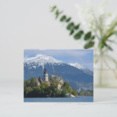 Carte Postale Slovénie, Bled, lac de Bled, île de Bled, Bled (Debout devant)