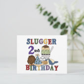 Carte Postale Slugger de baseball 2e Anniversaire t-shirts et ca (Debout devant)