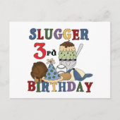 Carte Postale Slugger de baseball 3e chemises d'anniversaire (Devant)