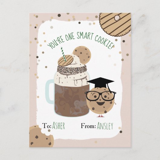Carte Postale Smart Cookie Chocolat Milkshake Enfants Valentine  (Devant)